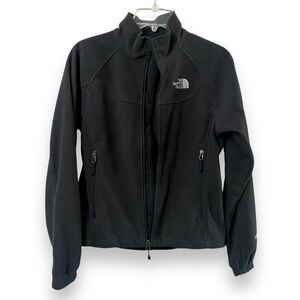 The North Face Jacket Womens Small Black Soft Shell Full Zip Hiking Windwall